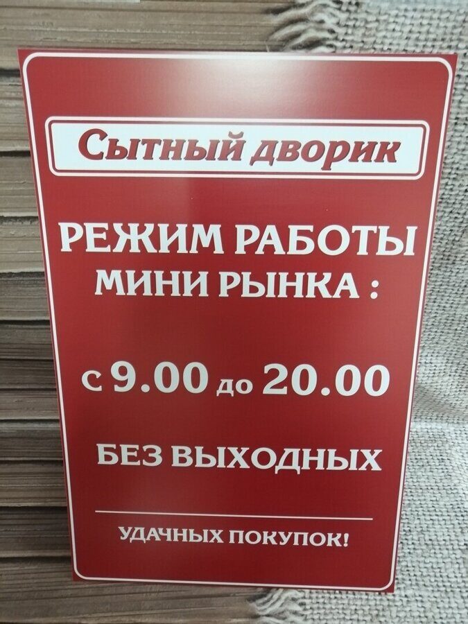 Табличка режимная, настенная из пластика,  20х30 см.